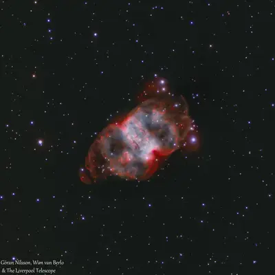 Little Dumbbell Nebula M76 by Goran Nilsson, Wim van Berlo & Liverpool Telescope
